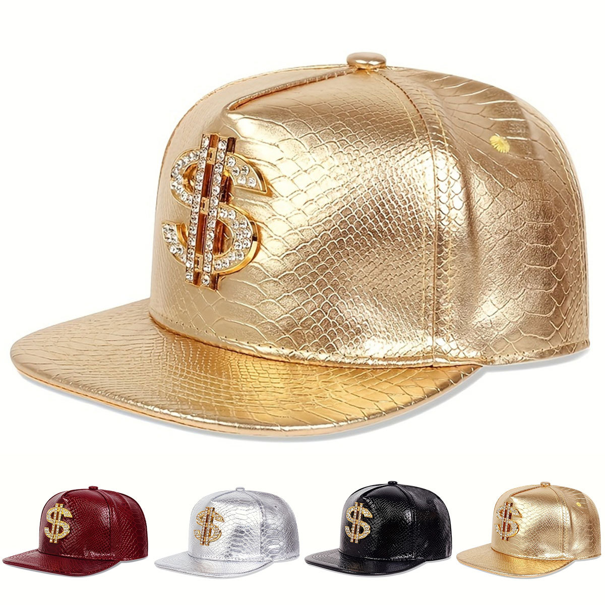 Streetwear Brand Beanie - Topi Bisbol Tanda Dolar Metalik Kulit