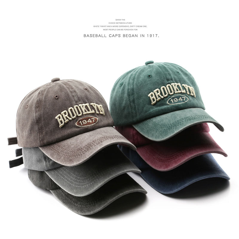 Streetwear Brand Beanie - Topi bisbol bordir huruf Retro Pria