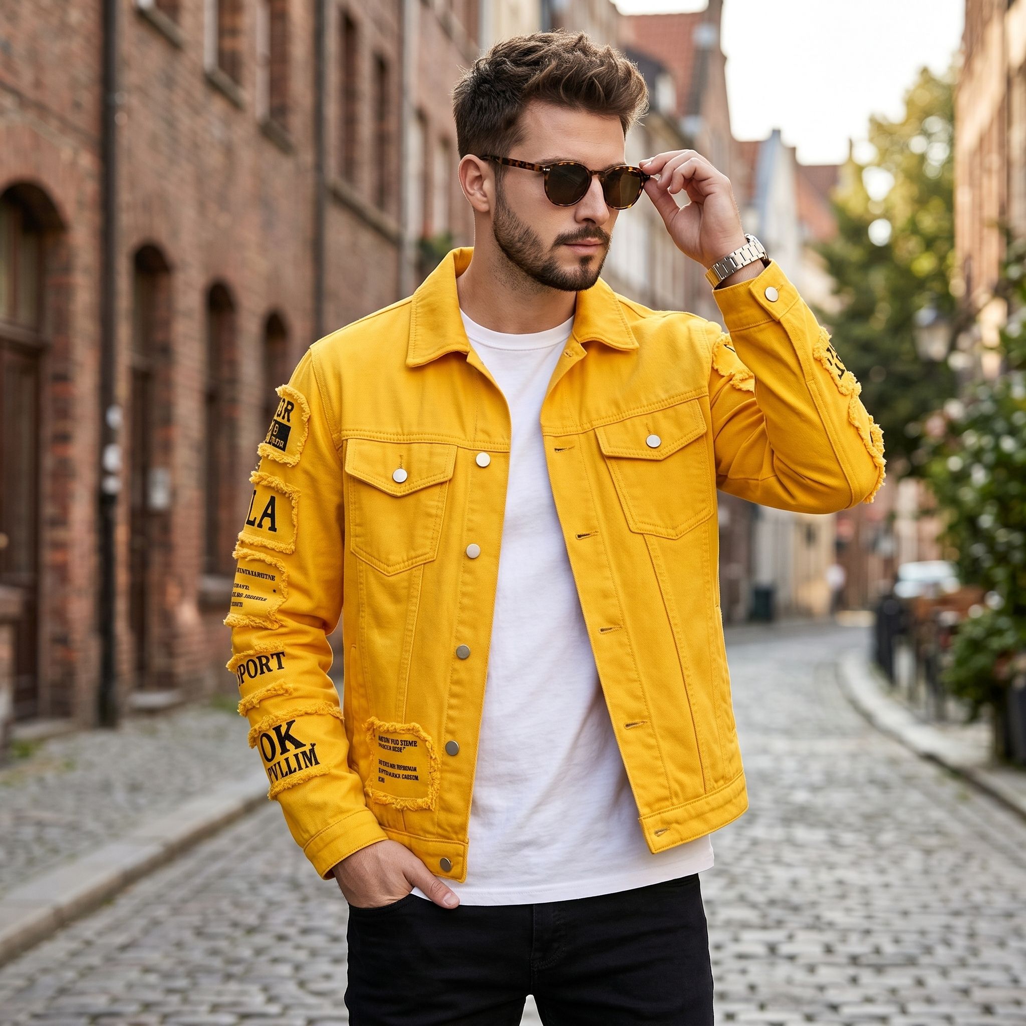 Streetwear Brand Denim - Jaket Denim Pria Eropa dan Amerika,