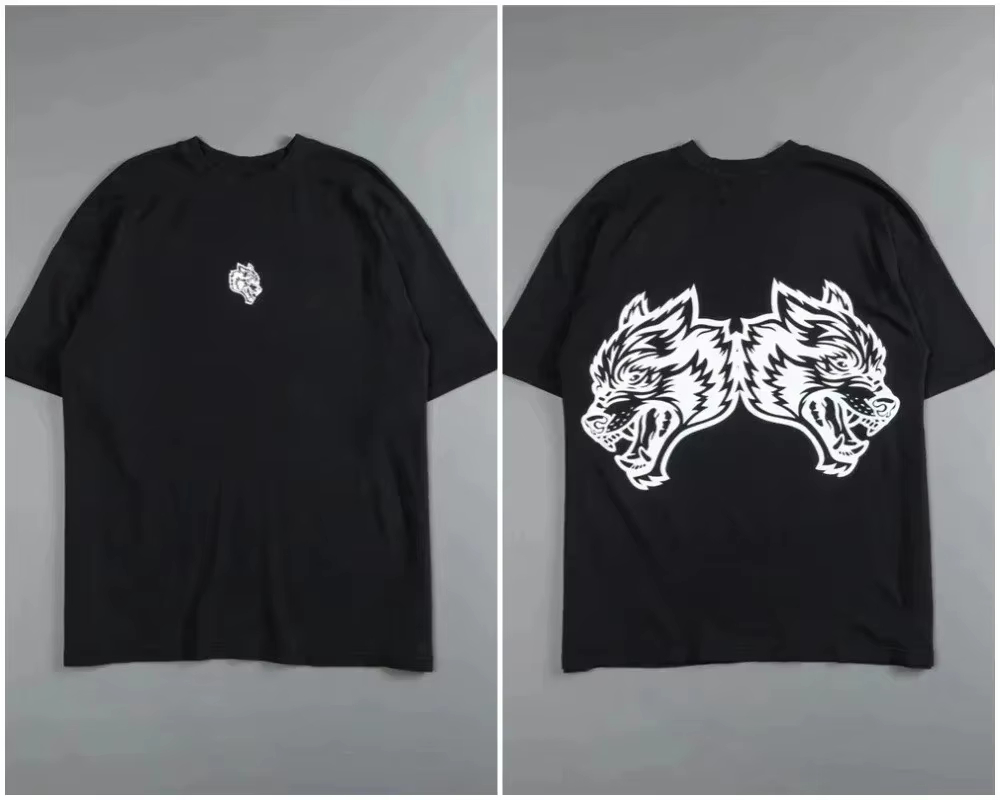 Kaos Retro Black Wolf Head Hig - Streetwear High End Brand ulasan dan harga