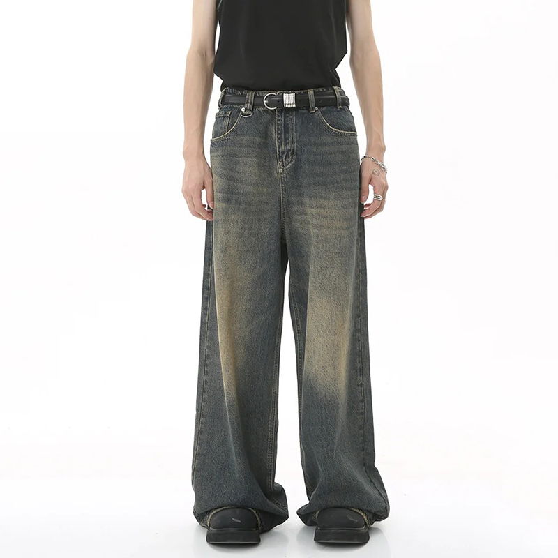 Celana Denim kaki lurus pria,  - Streetwear Brand Popular ulasan dan harga